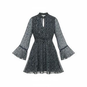 Free People blue floral printed tunic mini dress